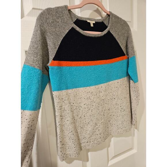 Project Cashmere Colorblock Pattern Sweater Blue Gray Womens‎ XS - Picture 2 of 5